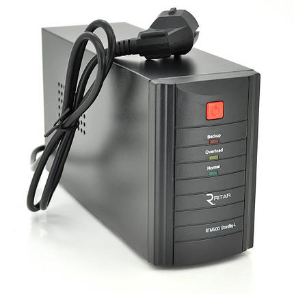 ДБЖ Ritar RTM500 (300W) Standby-L, LED, AVR, 1st, 2xSCHUKO socket, 1x12V4.5Ah, metal Case ( 260 х 85 х 140) Q4, фото 1