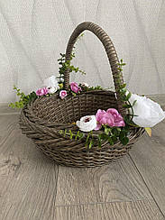Великодній кошик зі штучного ротангу прованс 5л.