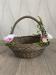 Великодній кошик зі штучного ротангу прованс 6л.