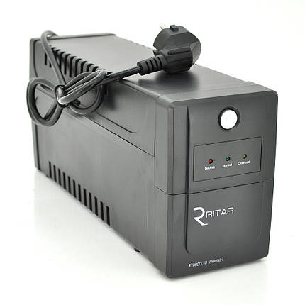ДБЖ Ritar RTP800L-U (480W) Proxima-L, LED, AVR, 2st, USB, 2xSCHUKO socket, 1x12V9Ah, plastik Case. NEW!, фото 1