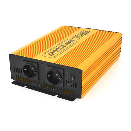 Інвертор напруги Mexxsun MXSPSW-2000, 24V/220V, 2000W з правильною синусоїдою, 2 Shuko, клемні дроти, фото 1