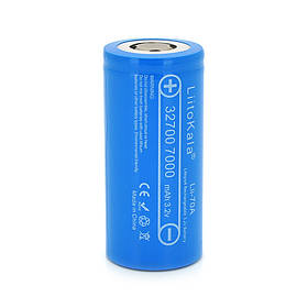 Акумулятор 32700 LiFePO4 LiitoKala Lii-70A, 7000mah （6500-7000mah, 30A, 3.2V (2.5-3.65V), Blue, PVC