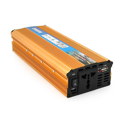 Інвертор напруги M2000W (DC:900W), 12/220V з апроксимованою синусоїдою, 1 універсальна розетка, 1*USB, фото 1