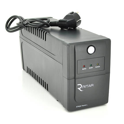 ДБЖ Ritar RTP600 (360W) Proxima-L, LED, AVR, 2st, 2xSCHUKO socket, 1x12V7Ah, plastik Case. NEW!, фото 1
