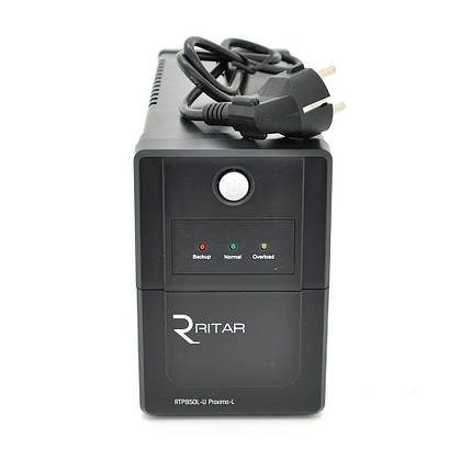 ДБЖ Ritar RTP850L-U (510W) Proxima-L, LED, AVR, 2st, USB, 2xSCHUKO socket, 1x12V9Ah, plastik Case. NEW!, фото 1