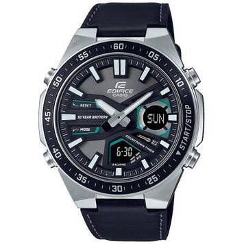 Годинники чоловічі Casio оригінал Edifice EFV-140D, Сталеві наручні годинники чоловічі з датою синім циферблатом Касіо