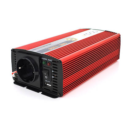 Voltage inverter ABAX OBS-1206 with correct sine wave, 600W, 12/220V, 1 Shuko, Box, фото 1
