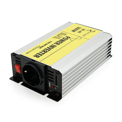 Інвертор напруги RITAR RSC-300, 12V/220V, 300W з правільною синусоїдою, 1xShuko, 1xUSB, клемні дроти, BOX, Q20, фото 1