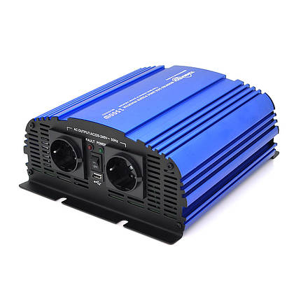 Інвертор напруги Tommatech MS-1500, 24V/220V, 1500W з апроксимованою синусоїдою, 2Shuko, USB, клемні дроти, 6, фото 1