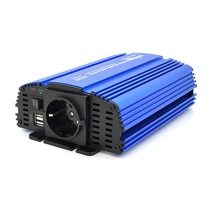 Інвертор напруги Tommatech MS-600, 24V/220V, 600W з апроксимованою синусоїдою, 1Shuko, USB, клемні дроти, АЗУ+, фото 1