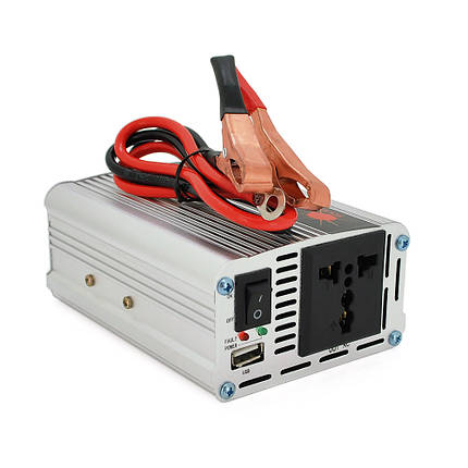 Інвертор напруги Himastar500W (DC:250W), 12/220V з апроксимованою синусоїдою, 1 універсальна розетка, 1*USB, фото 1