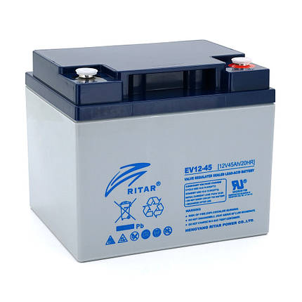 Тягова акумуляторна батарея RITAR EV12-45,12V 45Ah, M5 ( 198 х 166 х 169 ), Q1, фото 1