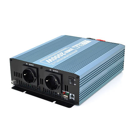 Інвертор напруги Mexxsun MXS-2000, 12V/220V, 2000W з модифікованою синусоїдою, 2 Shuko, клемні дроти, Q4, фото 1
