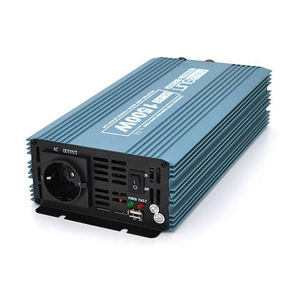 Інвертор напруги Mexxsun MXS-1500, 12V/220V, 1500W з модифікованою синусоїдою, 2 Shuko, клемні дроти, Q6, фото 1