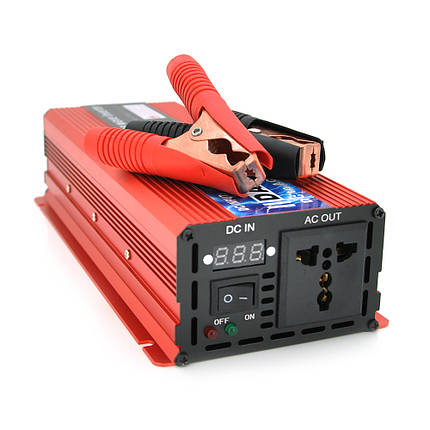 Інвертор напруги DA-2200M (DC:1100W), 12/220V з апроксимованою синусоїдою, 1 універсальна розетка, клемні, фото 1