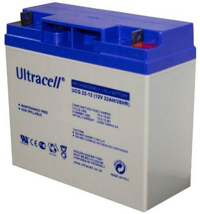 Акумуляторна батарея Ultracell UL22-12 GEL 12V 20 Ah  (182x 77 x 168) White Q1/230, фото 1