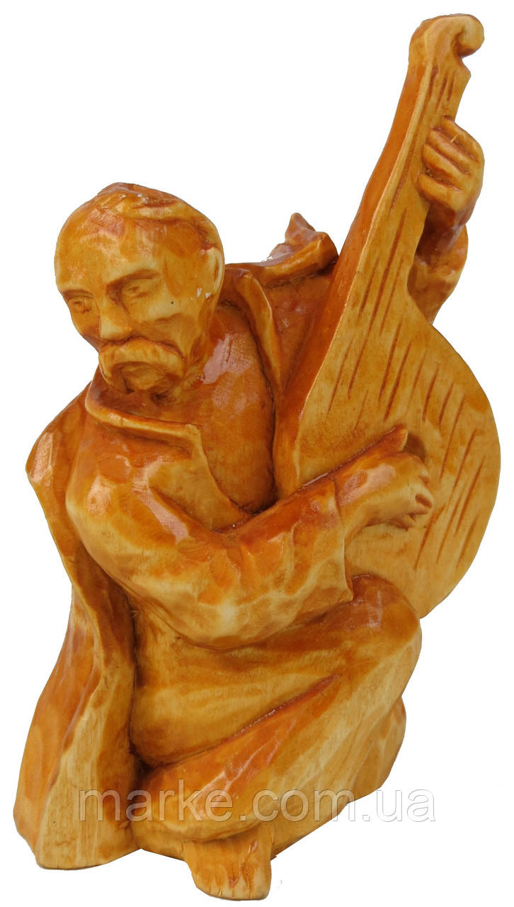 Авторська статуетка ручної роботи з дерева Козак Бандурист (mrk)