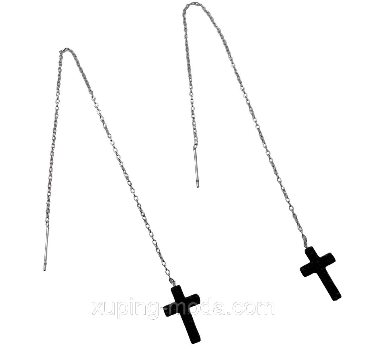 Сережки xuping. 75 мм. 18 к, фото 1