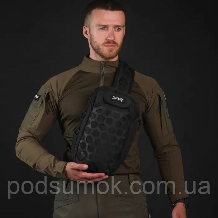 Багатофункціональна тактична сумка месенджер Armor 7л Чорний