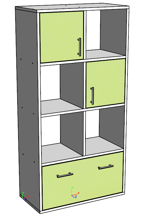 Дитячий стелаж, стелаж шафа, з ящиком, телескопічні напрямні ЛДСП ST-183, фото 1