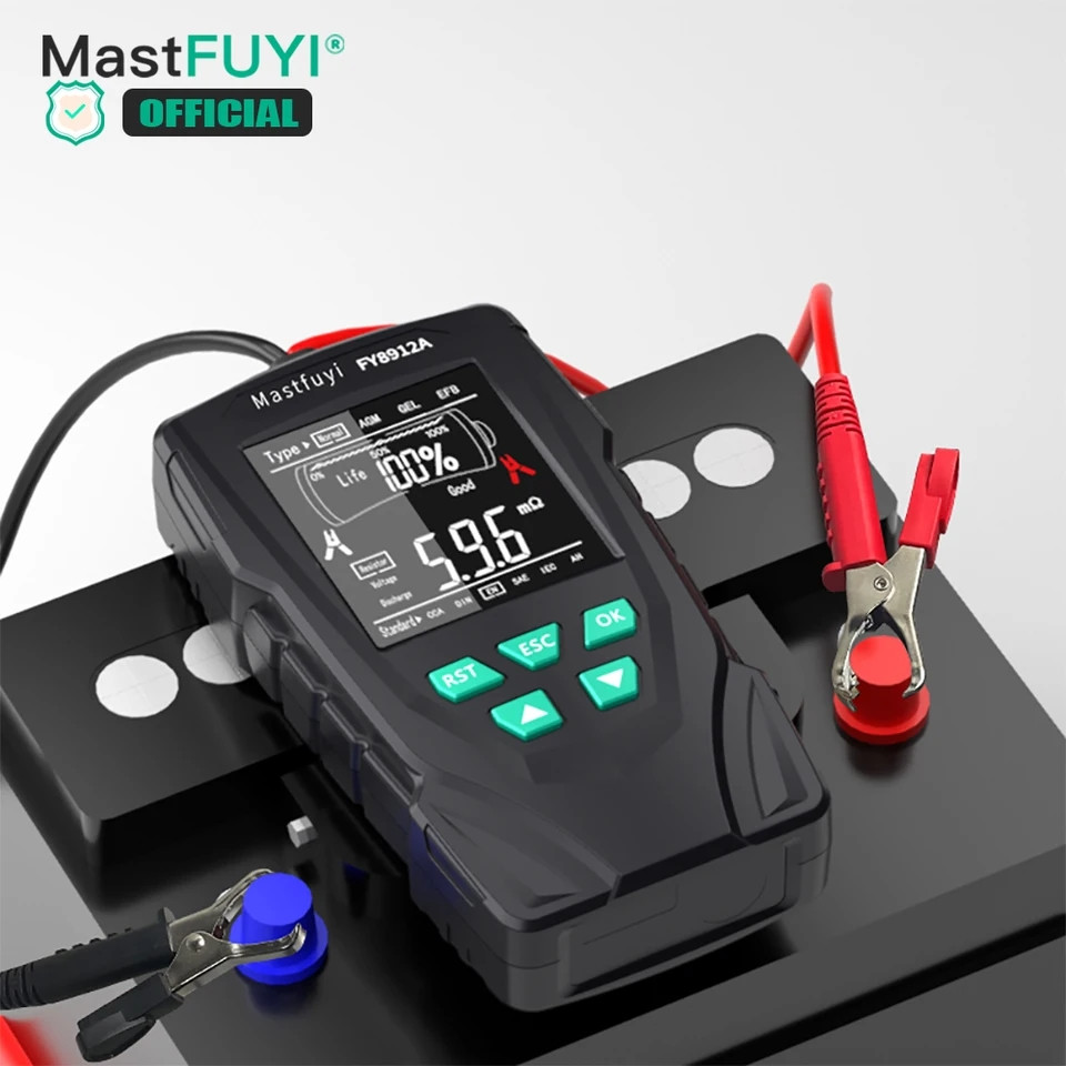 Аналізатор АКБ Mastfuyi FY8912A 12/24В 3-200А·год оновлена версія, фото 1