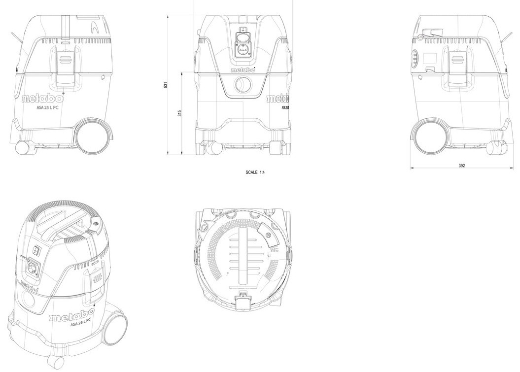 Metabo ASA 25 L PC універсальний - фото 4 - id-p2082675761