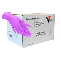 Перчатки нитриловые фиолетовые Hoff Medical (10 упаковок) Размер M