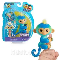 Интерактивная игрушка обезьянка Fingerlings 2023 NEW Interactive Baby Monkey Leo (Blue)