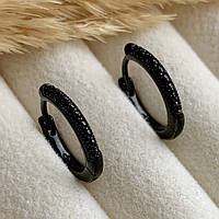 Сережки Xuping Jewelry кольца (Конго) черные 14 мм из медицинского сплава (АРТ. №2574)