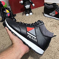 Черевики Prada Mechano Mid Sneakers Black