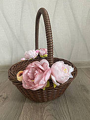 Великодній кошик зі штучного ротангу темне дерево 5л.