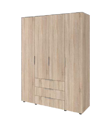 Чотиристулкова шафа для одягу з ящиками ВЕРСАЛЬ 4Д3Ш колір графіт