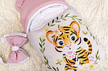 Спальник для дівчаток, принт тигреня, рожевий, фото 2