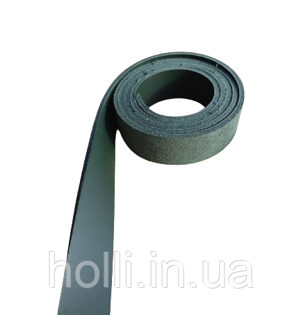 Смуга для ременя зелена 140*4 см з натуральної шкіри 4 мм, ремінна полоса 1400*40 мм, зелена