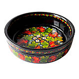 Цукерниця Петриківський розпис ручної роботи кругла з дерева 25см КАЛИНА Український сувенір, фото 2