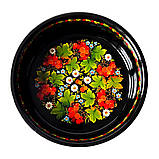 Цукерниця Петриківський розпис ручної роботи кругла з дерева 25см КАЛИНА Український сувенір, фото 3