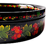 Цукерниця Петриківський розпис ручної роботи кругла з дерева 25см КАЛИНА Український сувенір, фото 9