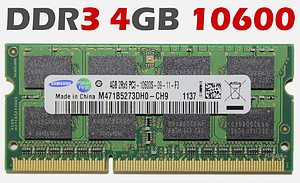 Оперативна пам'ять для ноутбука Sodimm DDR3 4GB 1333mhz PC3-10600 (Hynix, Samsung, Kingston...) б/в