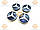 Емблема колеса MERCEDES Мерседес чорна 4ШТ пластик (ковпачки колеса для титанів) (діаметр ф58-60 мм) 171103, фото 2