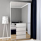 Шафа розпашна дзеркальна HOLD №17. Шафи в спальню і передпокій. Шафа для одягу платяна