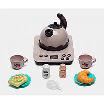 Дитячий іграшковий чайник 6791A з плитою й набором посуду та продуктів, фото 2