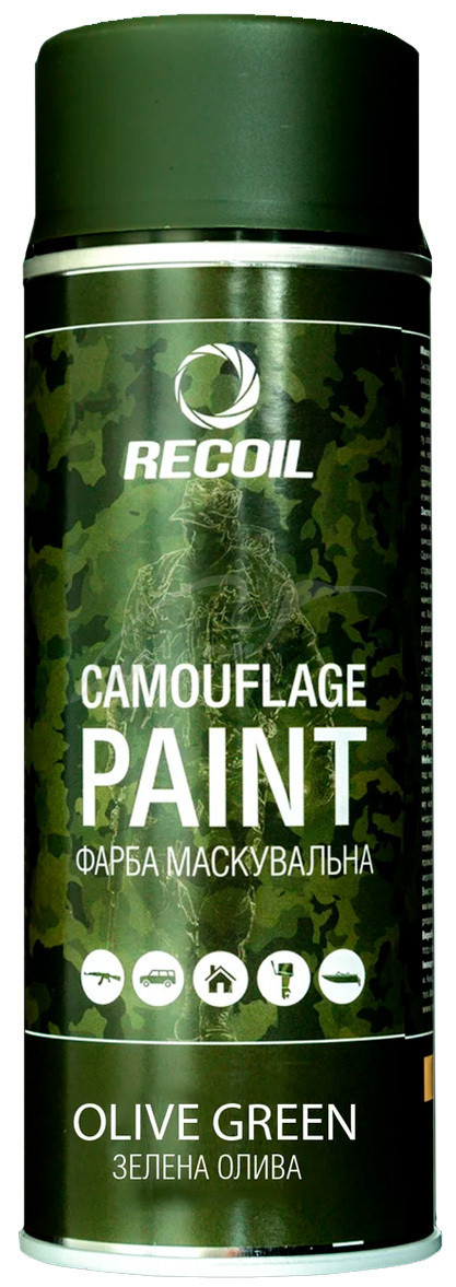 Фарба маскувальна Recoil Olive Green 400 мл (оливково-зелений, матовий, аерозоль)