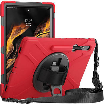 Чохол з ремінцем Pirate King Case + Плівка для Samsung Galaxy Tab S8 Ultra / S9 Ultra Red