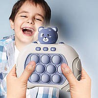 Электронная приставка консоль, поп ит игрушка-антистресс Quick Push Puzzle Game Fast №205В, Голубой