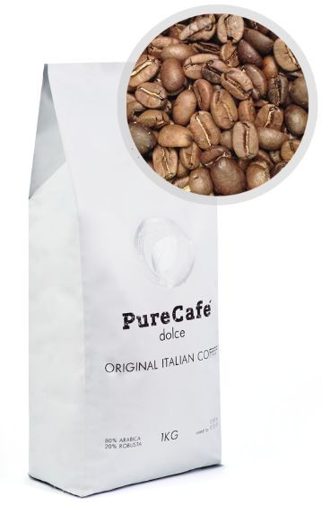 Кофе PureCafe Dolce зерно 80% Арабики 20% Робусты Италия 1кг - фото 3 - id-p377178097