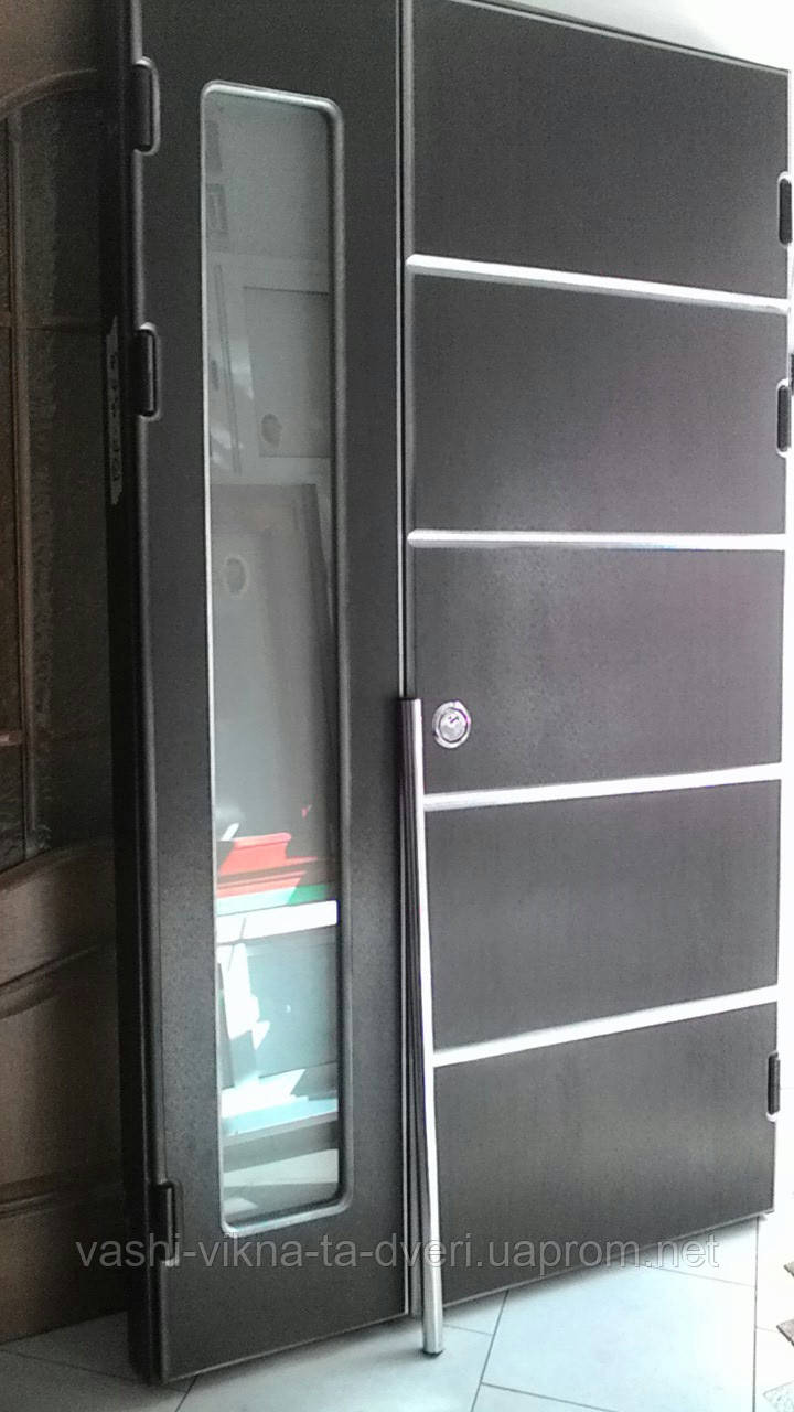 Двері вхідні зі склопакетом і ківкою елітна - фото 8 - id-p91937851
