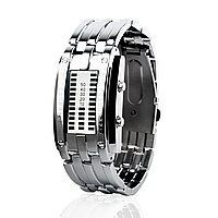 Уникальные бинарные мужские часы Skmei 0953 (Серебристый)