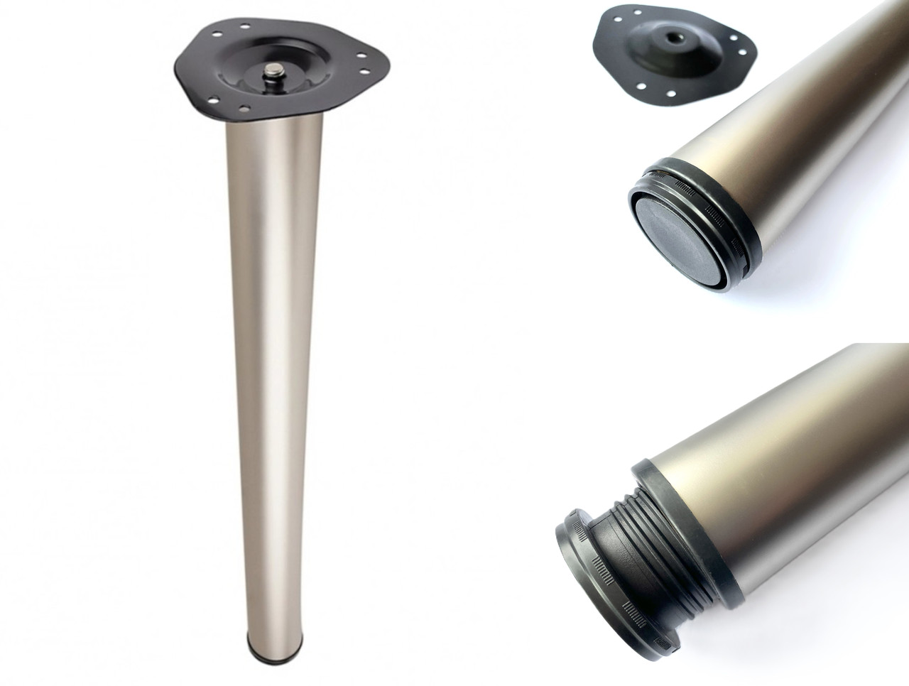 Ніжка для стола d-60mm h - 710mm сатин (нікель матовий), фото 1