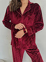 Женская бархатная пижама FENDI Бархатные пижамы пижаму модную красивая стильная удобная бархат