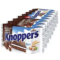 Шоколадні вафлі Knoppers Black & White з лісовим горіхом